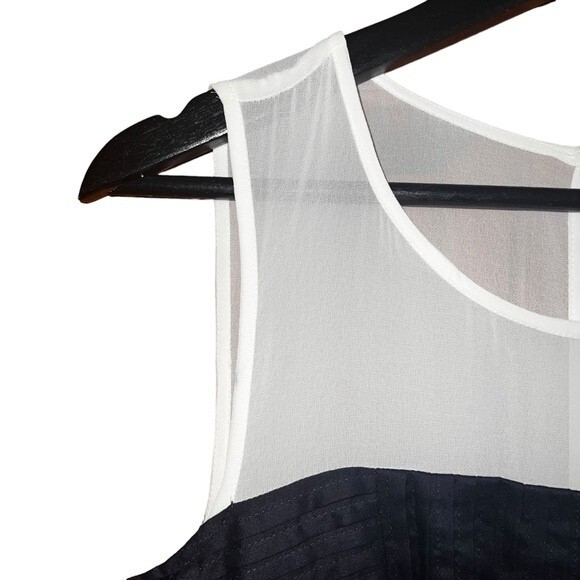 LOFT Midi Dress Black White Size 10 NWT w/flaw‎ - Picture 3 of 12